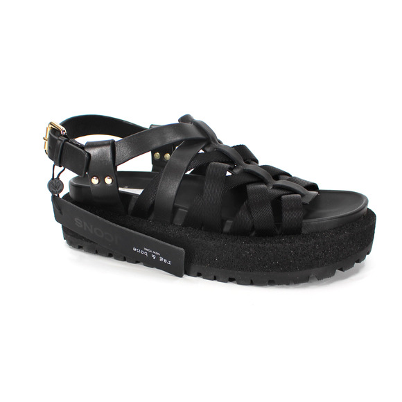 Rag & Bone Park Nylon Sandals NEW Black Crossover Strap Open Toe Platform 38 - Picture 1 of 7